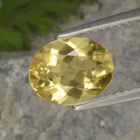 Berillo dorato naturale giallo da 1,48 ct, taglio ovale, VS
