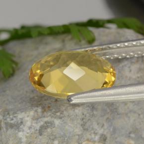 Berillo dorato naturale giallo da 1,52 ct, taglio ovale, VVS-VS