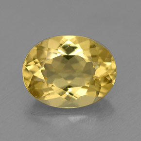 Berillo dorato naturale giallo da 1,49 ct, taglio ovale, VS