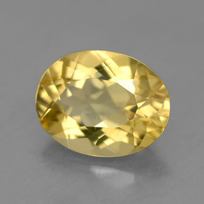 Berillo dorato naturale giallo da 1,49 ct, taglio ovale, VS