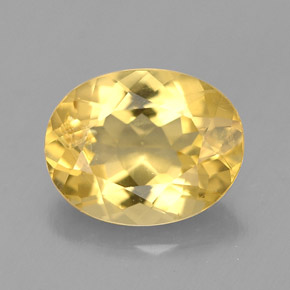 Berillo dorato naturale giallo da 1,69 ct, taglio ovale, VVS-VS