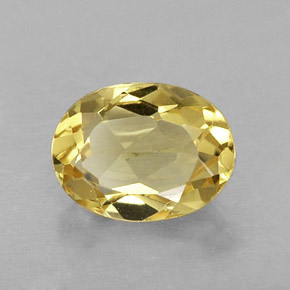 Berillo dorato naturale giallo da 1,14 ct, taglio ovale, VVS-VS