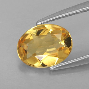Berillo dorato naturale giallo da 0,81 ct, taglio ovale, VVS-VS