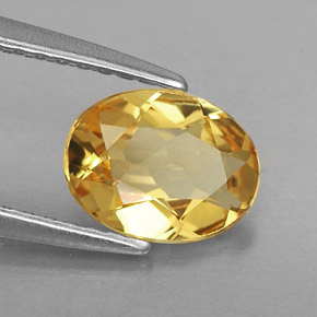 Berillo dorato naturale giallo da 0,81 ct, taglio ovale, VVS-VS