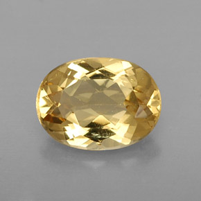Berillo dorato naturale giallo da 1,08 ct, taglio ovale, VS
