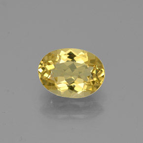 Berillo dorato naturale giallo da 0,89 ct, taglio ovale, VVS