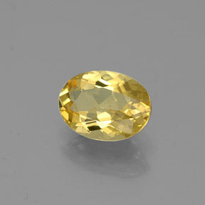 Berillo dorato naturale giallo da 0,89 ct, taglio ovale, VVS