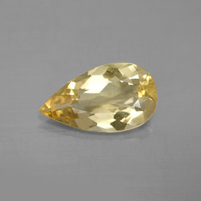 Berillo dorato naturale giallo da 2,38 ct, taglio a pera, VVS-VS