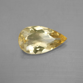 Berillo dorato naturale giallo da 2,38 ct, taglio a pera, VVS-VS