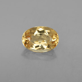 Berillo dorato naturale giallo da 2,23 ct, taglio ovale, VVS