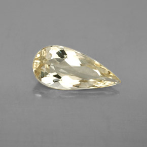 Berillo dorato naturale giallo da 2,31 ct, taglio a pera, VVS