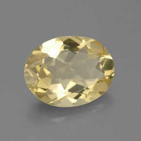 Berillo dorato naturale giallo da 2,95 ct, taglio ovale, VVS-VS