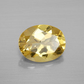 Berillo dorato naturale giallo da 2,42 ct, taglio ovale, VS