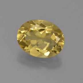 Berillo dorato naturale giallo da 2,41 ct, taglio ovale, VS