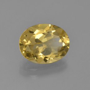 Berillo dorato naturale giallo da 2,41 ct, taglio ovale, VS