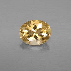 Berillo dorato naturale giallo da 2,37 ct, taglio ovale, VS