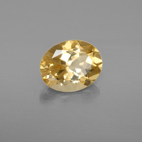 Berillo dorato naturale giallo da 2,37 ct, taglio ovale, VS
