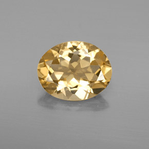 Berillo dorato naturale giallo da 2,60 ct, taglio ovale, VS