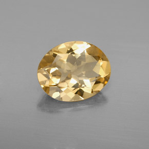 Berillo dorato naturale giallo da 2,60 ct, taglio ovale, VS