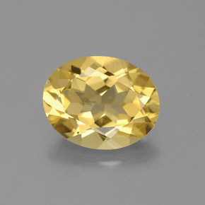 Berillo dorato naturale giallo da 2,36 ct, taglio ovale, VS