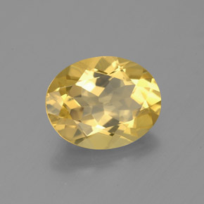 Berillo dorato naturale giallo da 2,36 ct, taglio ovale, VS