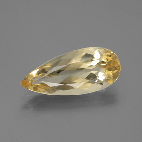 Berillo dorato naturale giallo da 4,58 ct, taglio a pera, VVS-VS