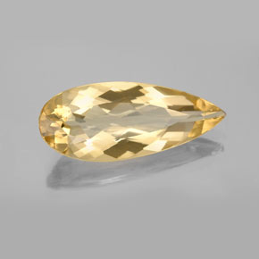 Berillo dorato naturale giallo da 4,78 ct, taglio a pera, VVS