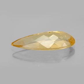 Berillo dorato naturale giallo da 4,78 ct, taglio a pera, VVS