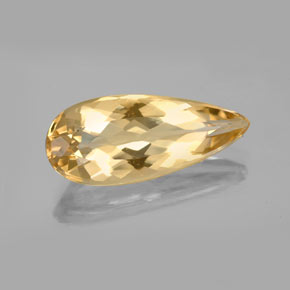 Berillo dorato naturale giallo da 4,92 ct, taglio a pera, VVS-VS