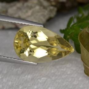 Berillo dorato naturale giallo da 4,27 ct, taglio a pera, VS
