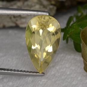 Berillo dorato naturale giallo da 4,27 ct, taglio a pera, VS