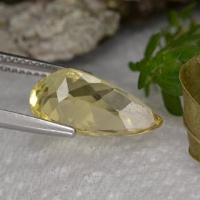 Berillo dorato naturale giallo da 4,27 ct, taglio a pera, VS