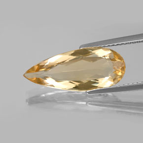 Berillo dorato giallo naturale da 3,82 ct, taglio a pera, VVS