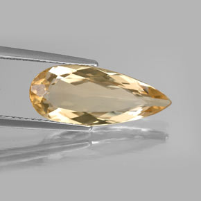 Berillo dorato giallo naturale da 3,82 ct, taglio a pera, VVS