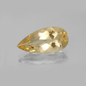 Berillo dorato naturale giallo da 3,76 ct, taglio a pera, VS