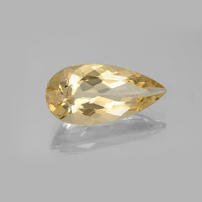 Berillo dorato naturale giallo da 3,76 ct, taglio a pera, VS