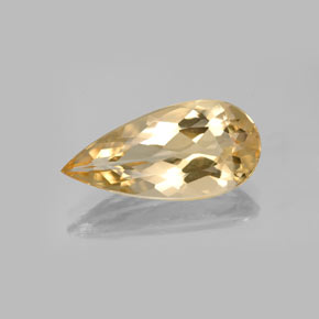 Berillo dorato naturale giallo da 3,87 ct, taglio a pera, VVS