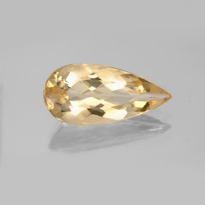 Berillo dorato naturale giallo da 3,87 ct, taglio a pera, VVS