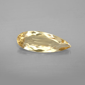 Berillo dorato naturale giallo da 3,38 ct, taglio a pera, VVS
