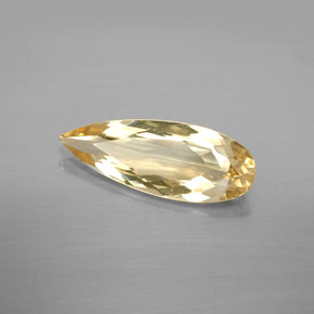 Berillo dorato naturale giallo da 3,38 ct, taglio a pera, VVS