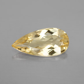 Berillo dorato naturale giallo da 3,40 ct, taglio a pera, VVS