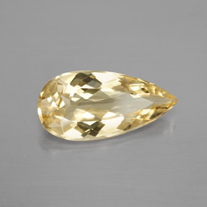 Berillo dorato naturale giallo da 3,40 ct, taglio a pera, VVS