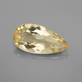 Berillo dorato naturale giallo da 3,62 ct, taglio a pera, VVS