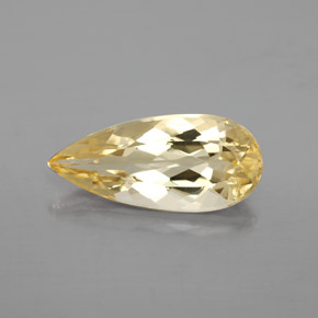 Berillo dorato naturale giallo da 3,42 ct, taglio a pera, VVS-VS
