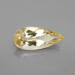 Berillo dorato naturale giallo da 3,42 ct, taglio a pera, VVS-VS