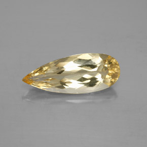 Berillo dorato naturale giallo da 3,83 ct, taglio a pera, VS
