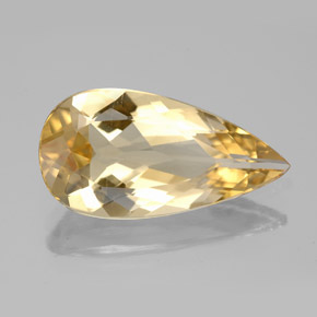 Berillo dorato naturale giallo da 4,57 ct, taglio a pera, VS