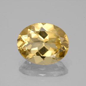Berillo dorato naturale giallo da 4,17 ct, taglio ovale, VS