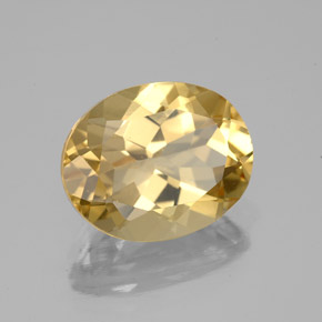 Berillo dorato naturale giallo da 4,17 ct, taglio ovale, VS