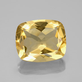 Berillo dorato naturale giallo da 4,97 ct, taglio a cuscino, VS